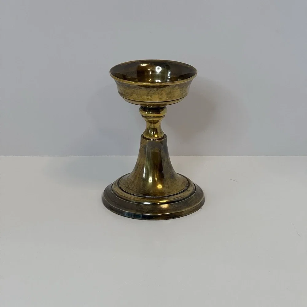 Vintage Gatco solid brass candle holder single w/ spike‎